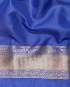Bright Blue Pure Katan Silk Banarasi Saree