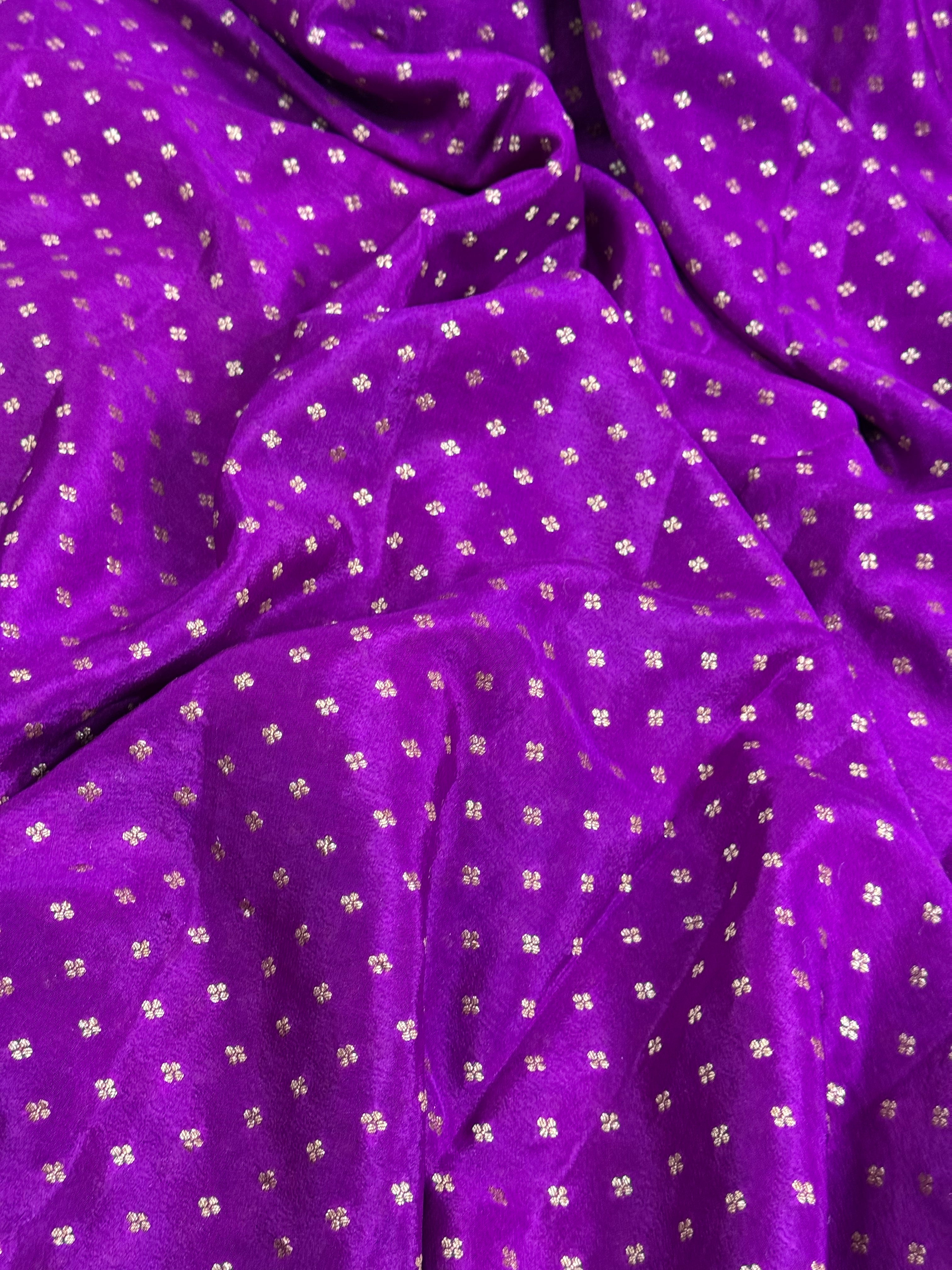 Magenta Pure Khaddi Crep Silk Banarasi Saree