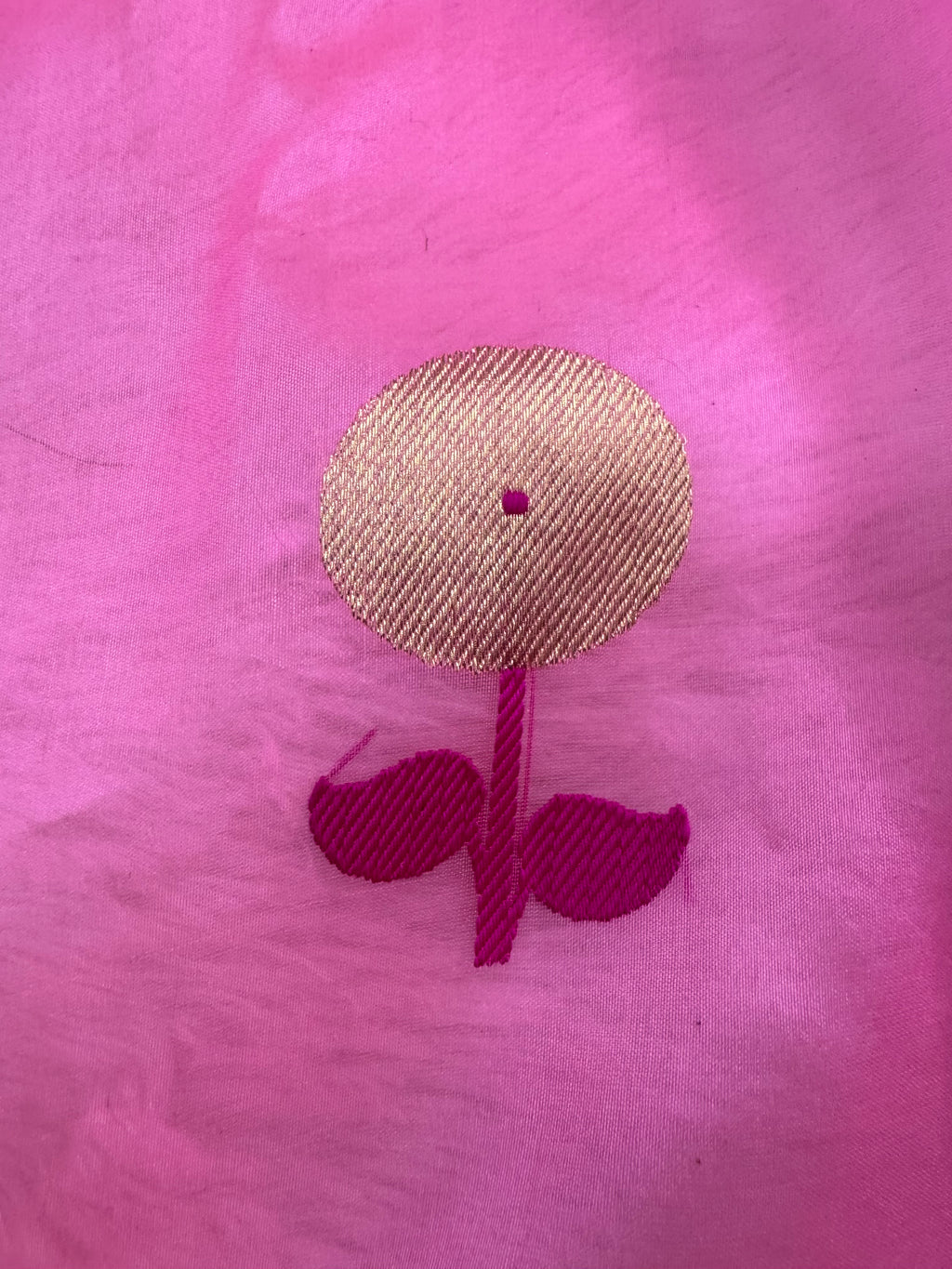 Pink Pure Kora Organza Silk Banarasi Saree