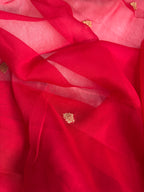 Red Pure khaddi Chiffon Silk Banarasi Saree