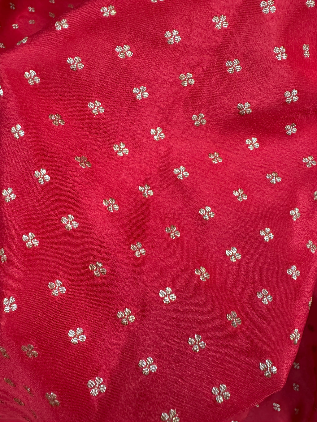 Red Pure Khaddi Crep Silk Banarasi Saree