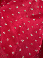 Red Pure Khaddi Crep Silk Banarasi Saree