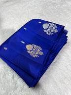 Royal Blue Sona & Roopa Pure Raw Mango Silk Banarasi Saree