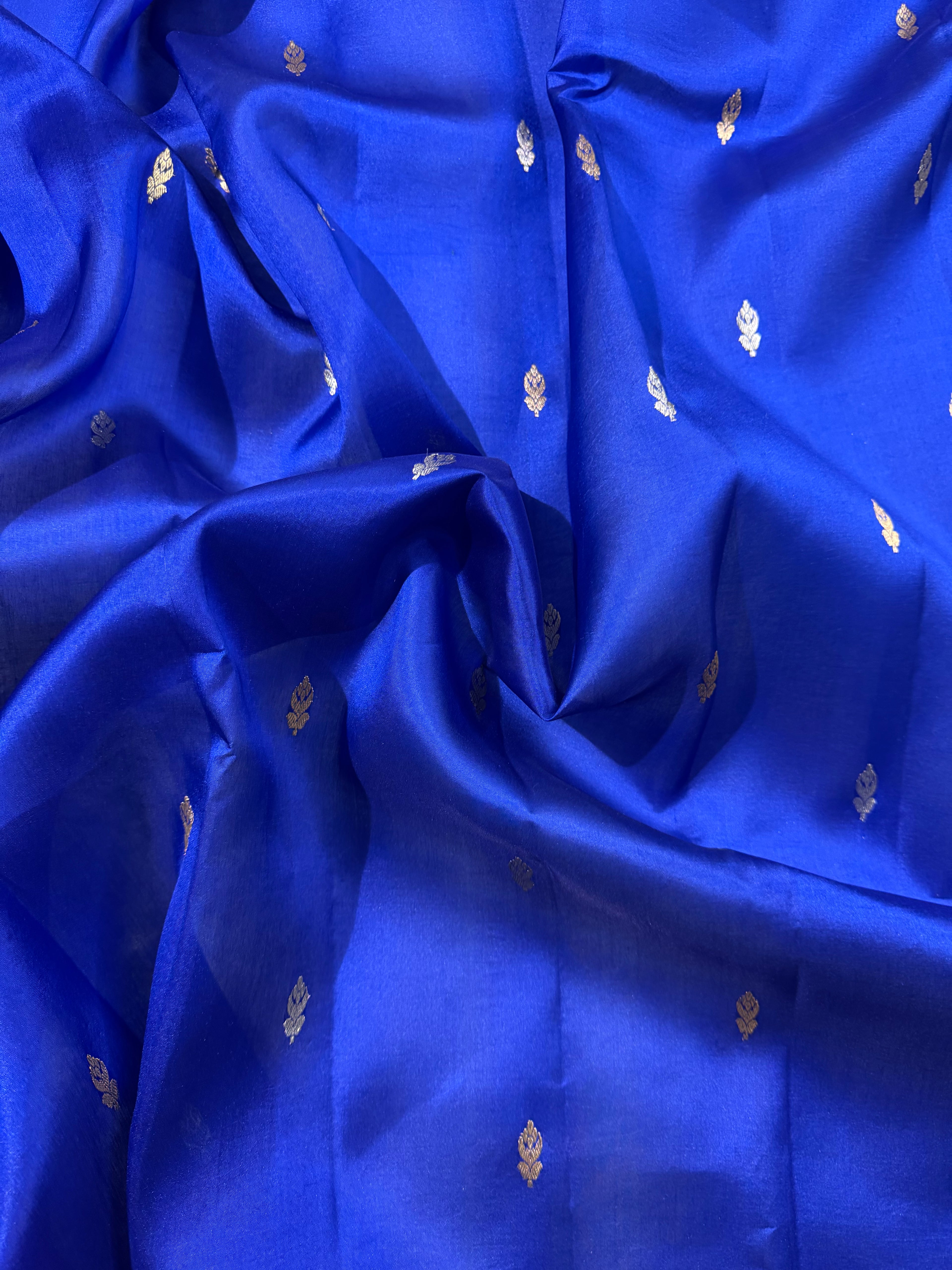 Royal Blue Sona & Roopa Pure Raw Mango Silk Banarasi Saree