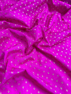 Hot Pink & Navy Blue Pure Khaddi Crep Silk Banarasi Saree