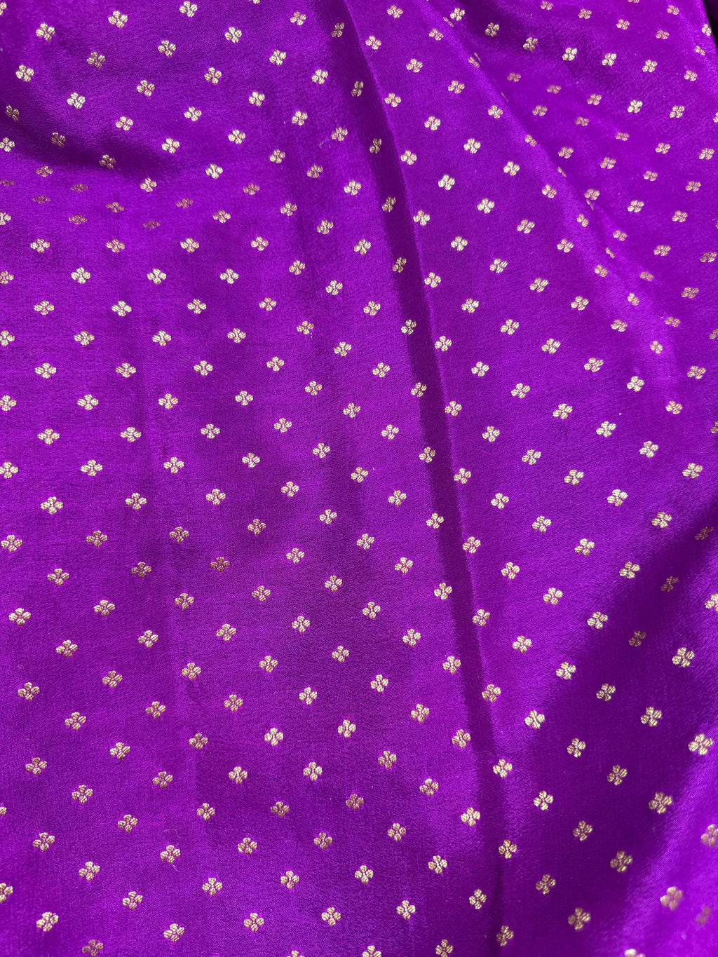Magenta Pure Khaddi Crep Silk Banarasi Saree