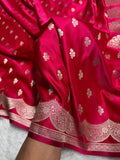 Rani Pink Mashru Katan Silk Banarasi Saree