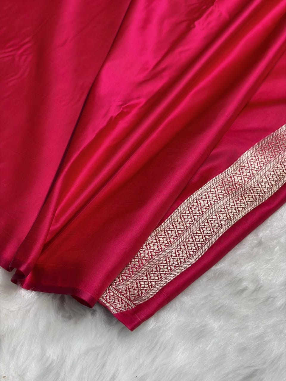 Rani Pink Mashru Katan Silk Banarasi Saree