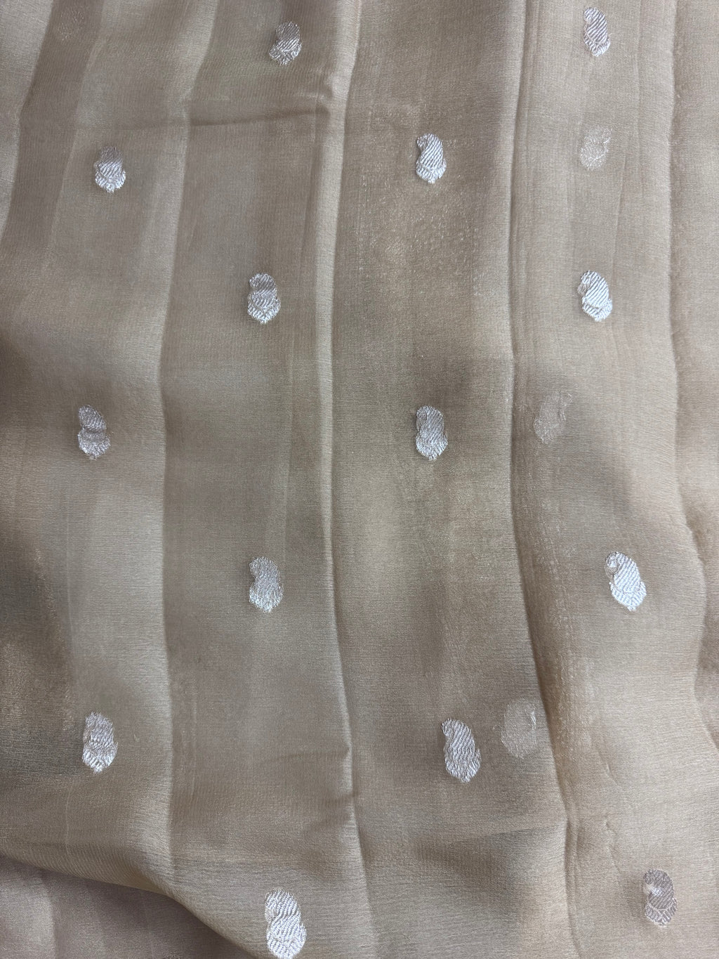 Pure khaddi Chiffon Silk Banarasi Border Booti 3d Saree