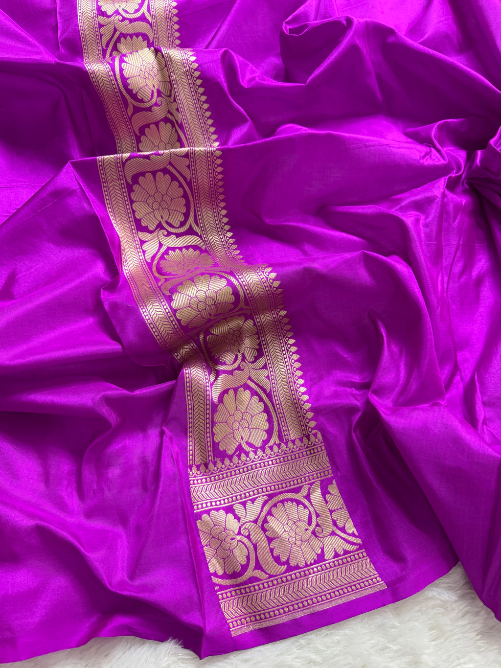 Lavender Chand Tara Pure Katan Silk Banarasi Saree