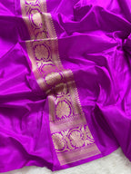 Lavender Chand Tara Pure Katan Silk Banarasi Saree