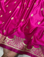 Rani Pink Mashru Katan Silk Banarasi Saree
