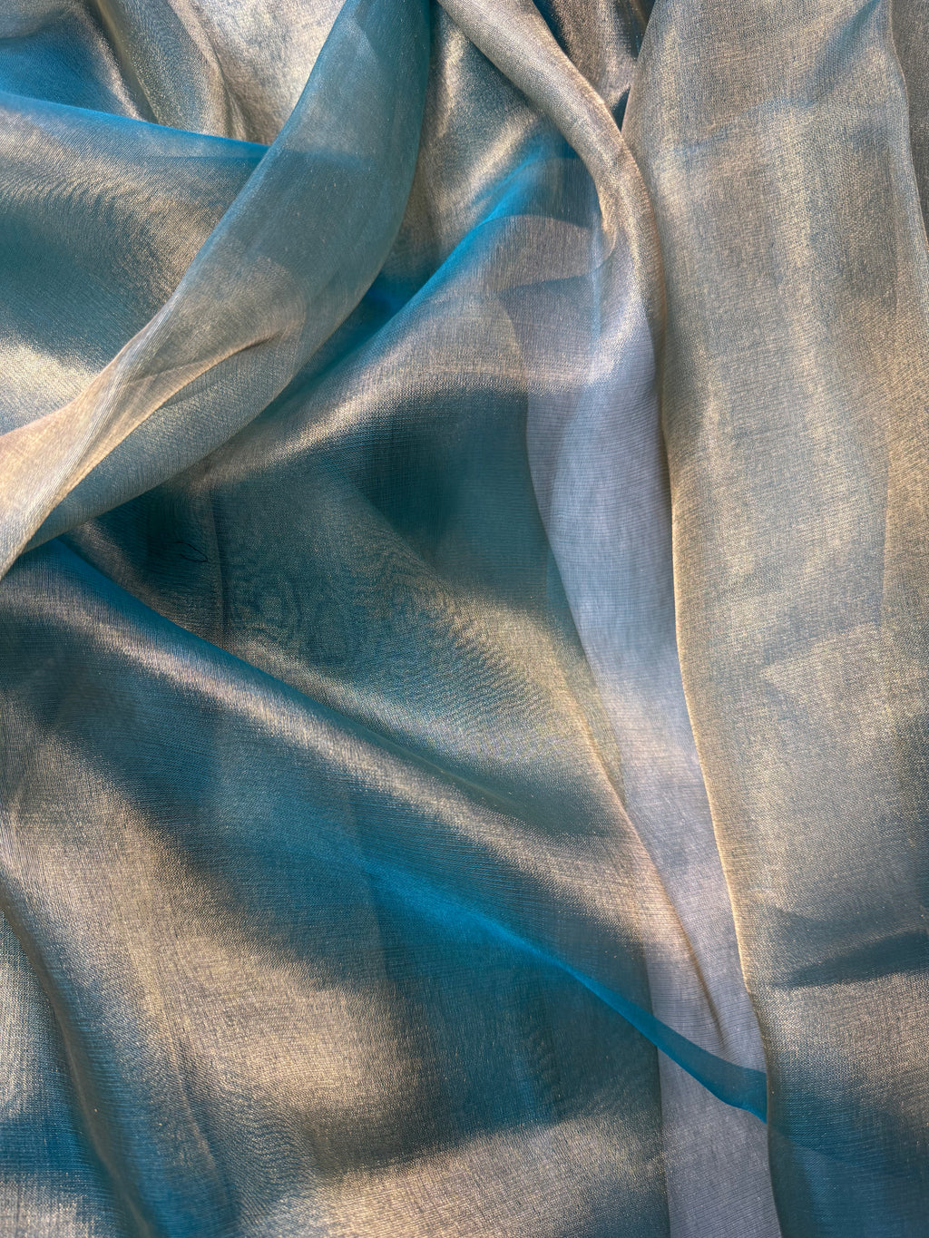 Sea Green Pure Tissue Silk Banarasi Saree