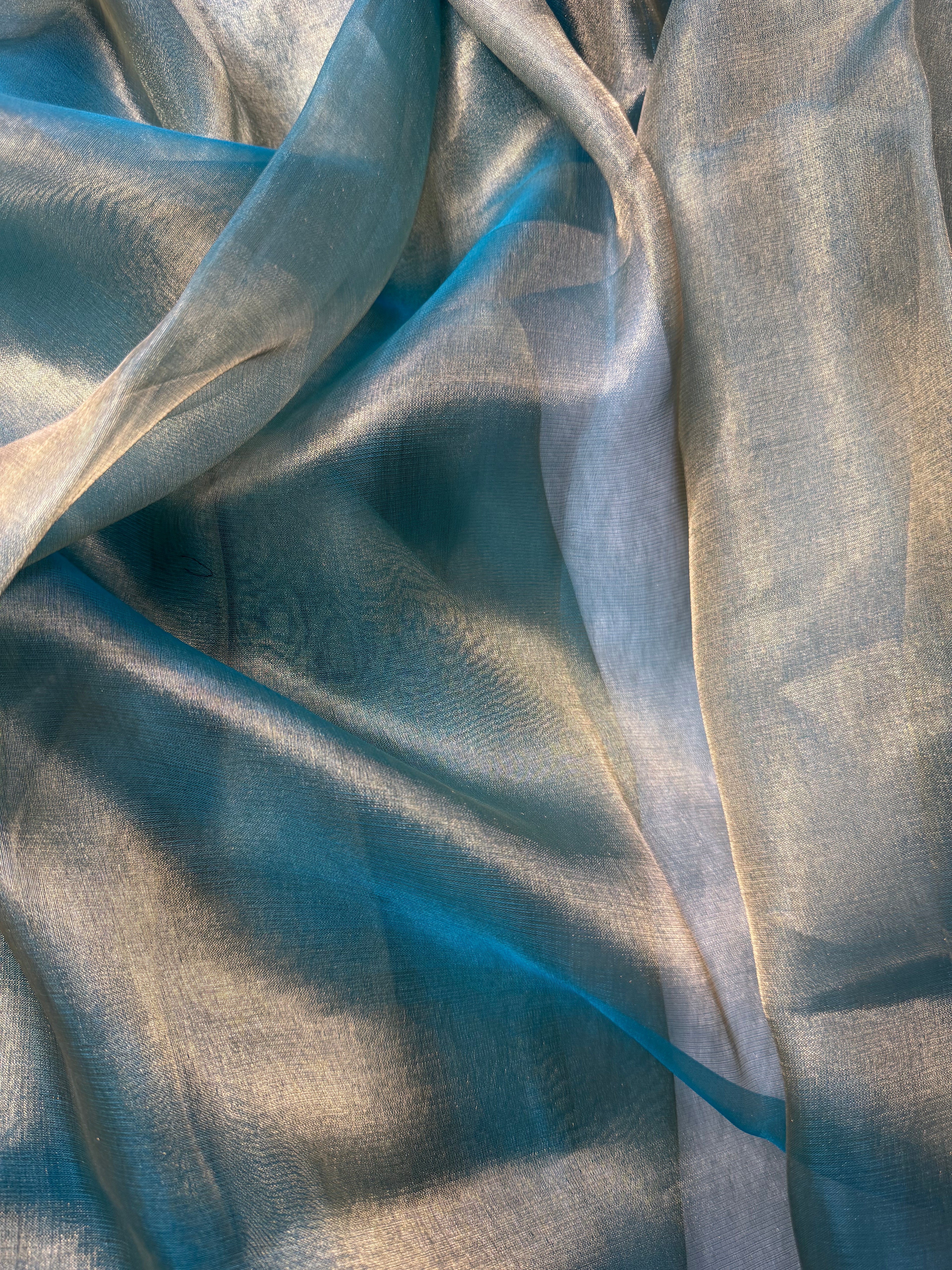Sea Green Pure Tissue Silk Banarasi Saree