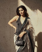 Black Pure Glass Tissue Silk Banarasi Saree