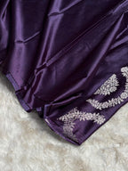 Deep Purple Meenakari Mashru Katan Silk Banarasi Saree