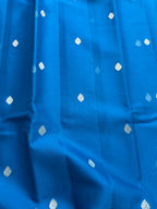 Teal Blue & Rani Pink Pure Khaddi Chiffon Silk Banarasi Saree