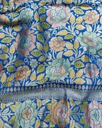 Peacock Blue With Handbrush Pure Khaddi Georgette Silk Banarasi Saree