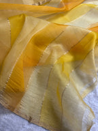 Rangkat Sona Roopa Pure Kora Organza Silk Banarasi Stripe Saree
