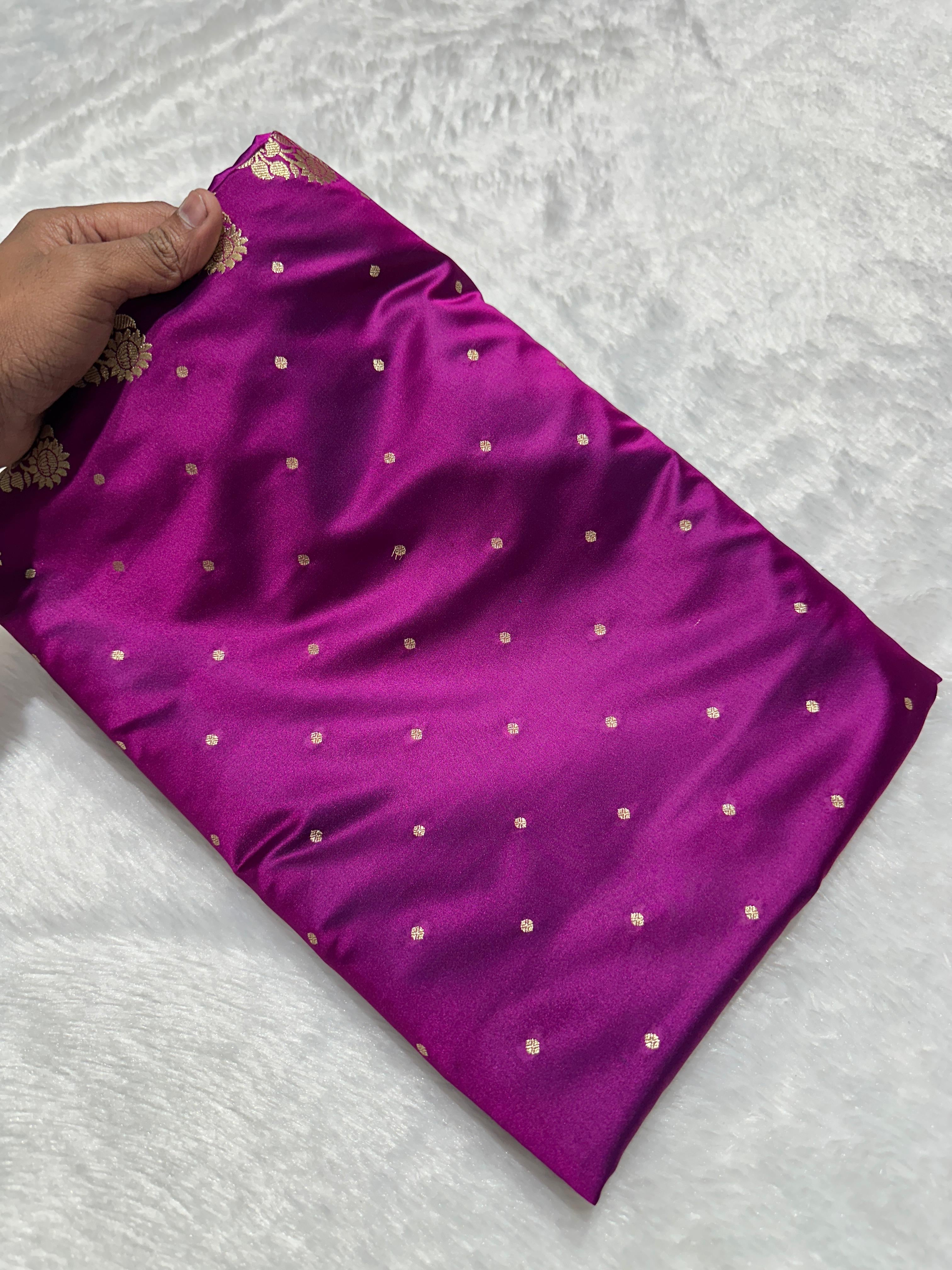 Magenta Mashru Katan Silk Banarasi Saree