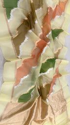Rangkat Stripe Sona & Roopa Pure Kora Organza Silk Banarasi Saree