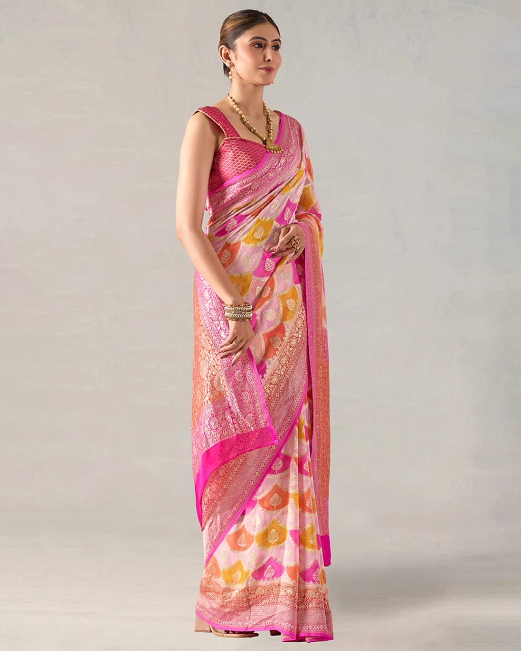 Rangkat Pure Khaddi Georgette Silk Banarasi Saree