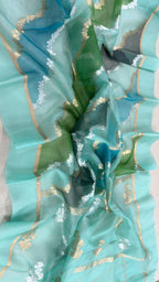 Rangkat Stripe Sona & Roopa Pure Kora Organza Silk Banarasi Saree