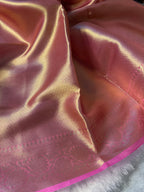 Rani Pink Pure Tissue Silk Banarasi Saree