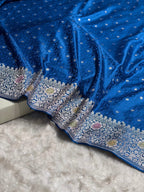 Peacock Tanchui Meenakri Mashru Katan Silk Banarasi Saree