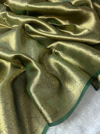 Dark Green Pure Tissue Silk Banarasi Saree