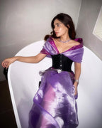 Purple Stripe Tissue Silk Banarasi Saree
