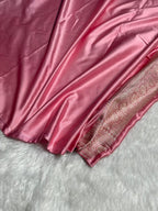 Pink Meenakari Mashru Katan Silk Banarasi Saree