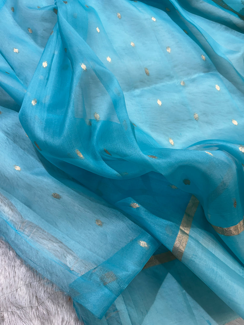 Rangkat Stripe Sona & Roopa Pure Kora Organza Silk Banarasi Saree