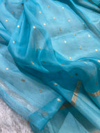 Rangkat Stripe Sona & Roopa Pure Kora Organza Silk Banarasi Saree
