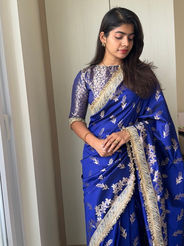 Royal Blue Banarasi Nazakat Soft Silk Saree