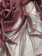 Dark Brown Pure Khaddi Chiffon Silk Banarasi Saree
