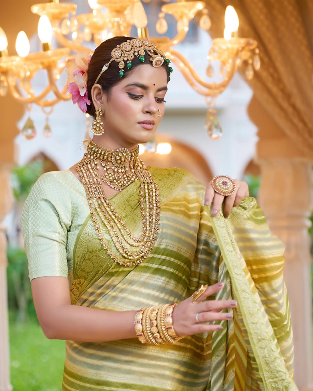 Rangkat Pure Chiffon Silk Banarasi Saree