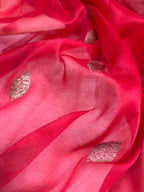 Red Pure Kora Organza Silk Banarasi Saree