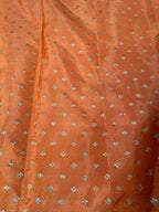 Rust Orange Pure Khaddi Crep Silk Banarasi Saree