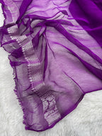 Jamuni Pure Khaddi Chiffon Silk Banarasi Saree