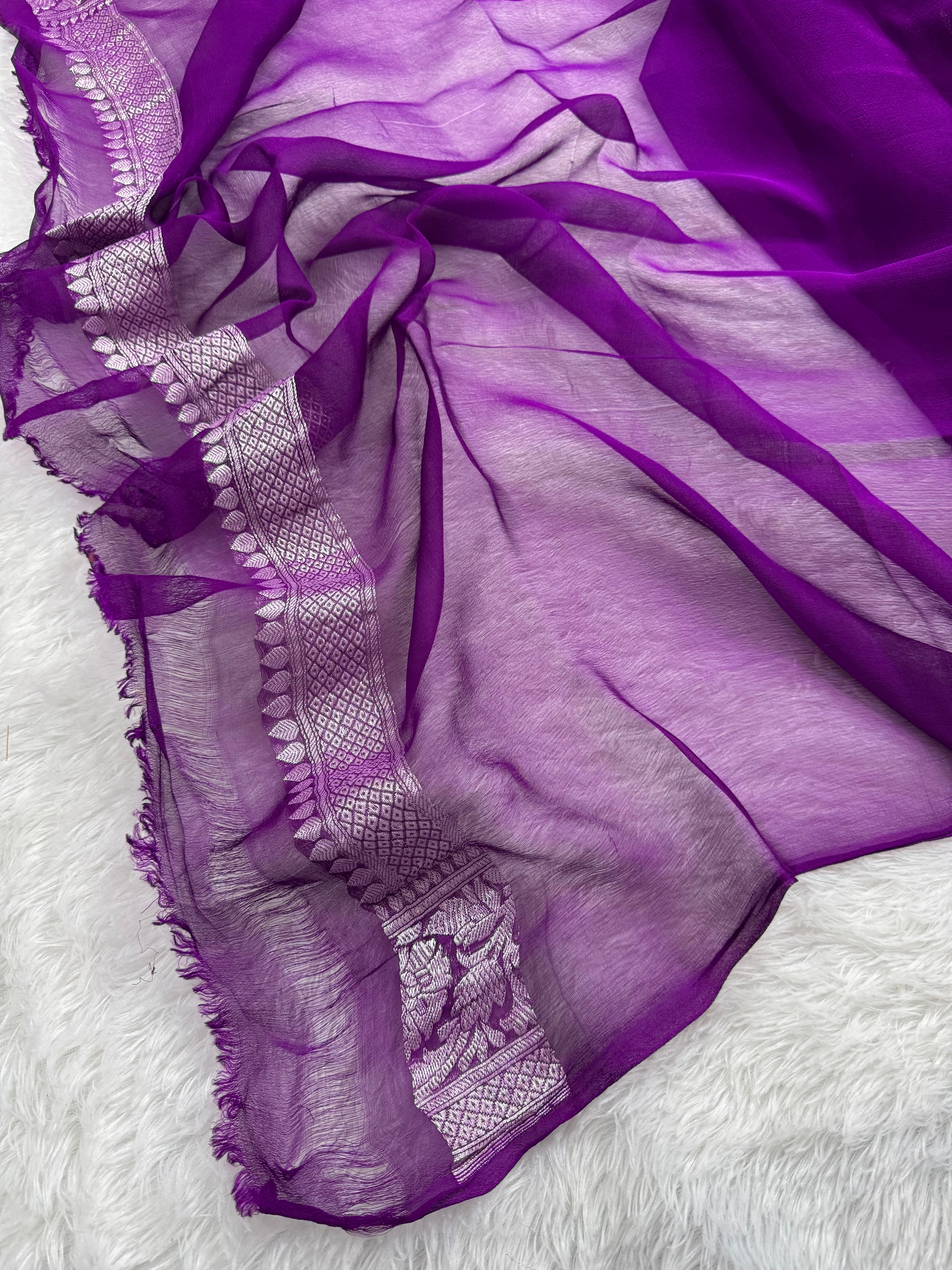 Jamuni Pure Khaddi Chiffon Silk Banarasi Saree