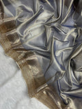 Grey Beautiful Lace Border Tissue Silk Banarasi Saree