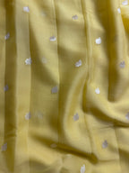 Light Yellow Pure Khaddi Chiffon Silk Banarasi Saree