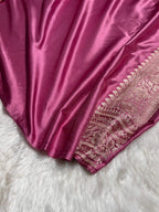 Deep Berry Meenakari Mashru Katan Silk Banarasi Saree