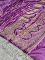 Lavender Meenakari Mashru Katan Silk Banarasi Saree