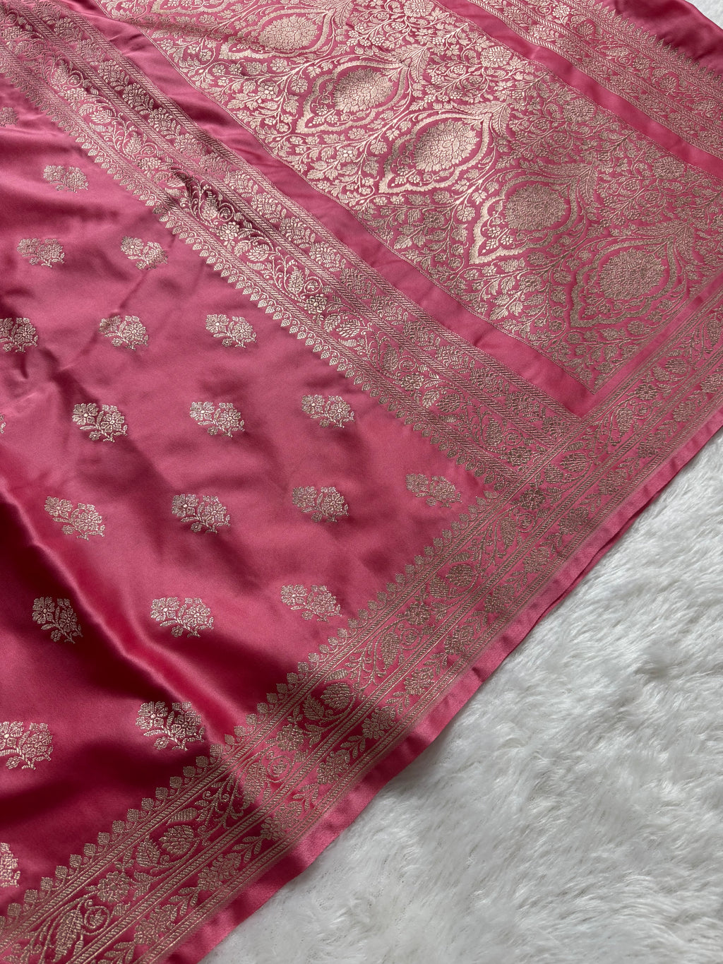 Pink Mashru Katan Silk Banarasi Saree