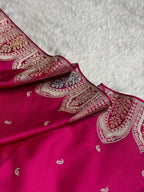 Rani Pink Meenakri Mashru Katan Silk Banarasi Saree