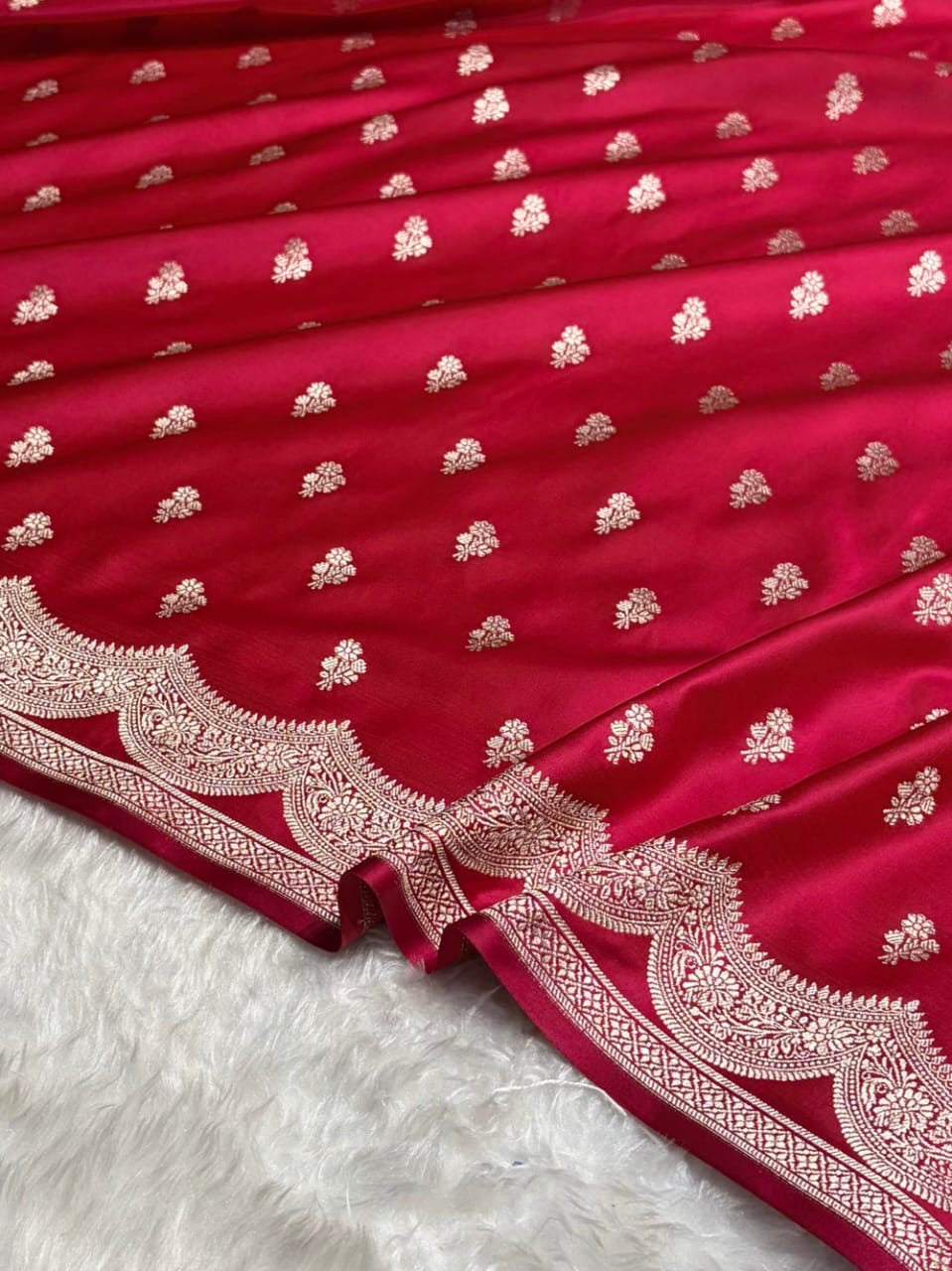 Rani Pink Mashru Katan Silk Banarasi Saree