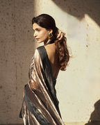 Black Pure Glass Tissue Silk Banarasi Saree