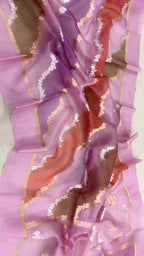 Rangkat Stripe Sona & Roopa Pure Kora Organza Silk Banarasi Saree
